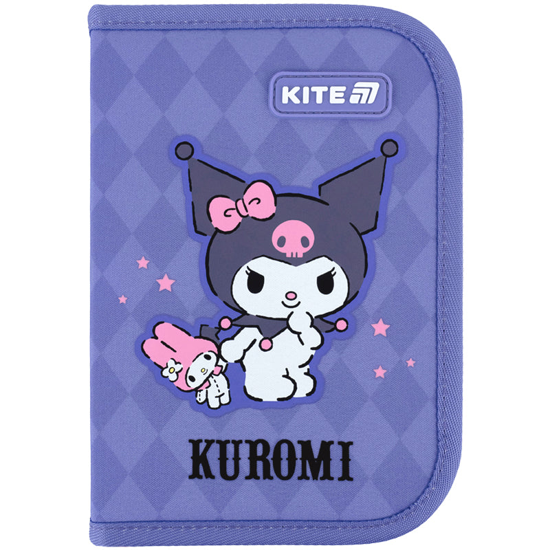 Pencil case without stationery Kite Kuromi HK25-621-2, 1 compartment, 1 flap