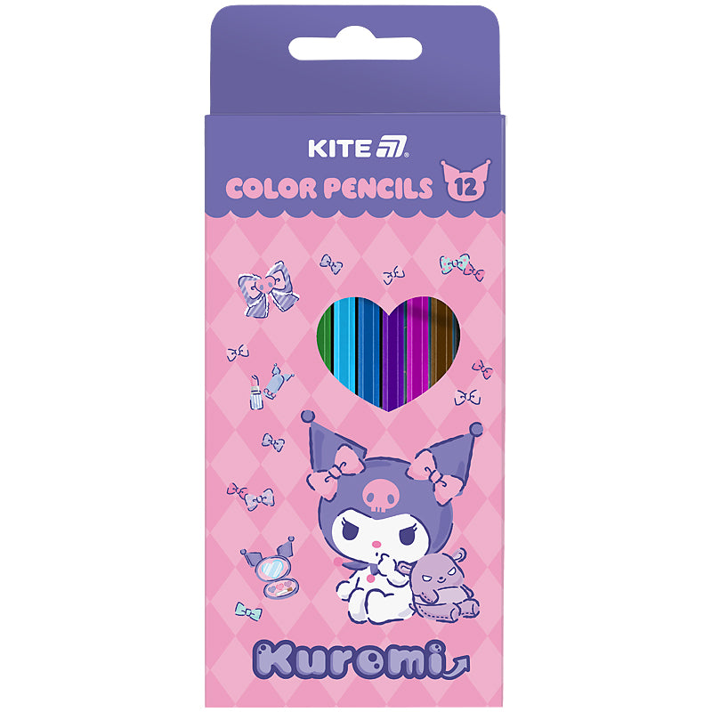Олівці кольорові тригранні Kite Kuromi HK25-053, 12 кольорів