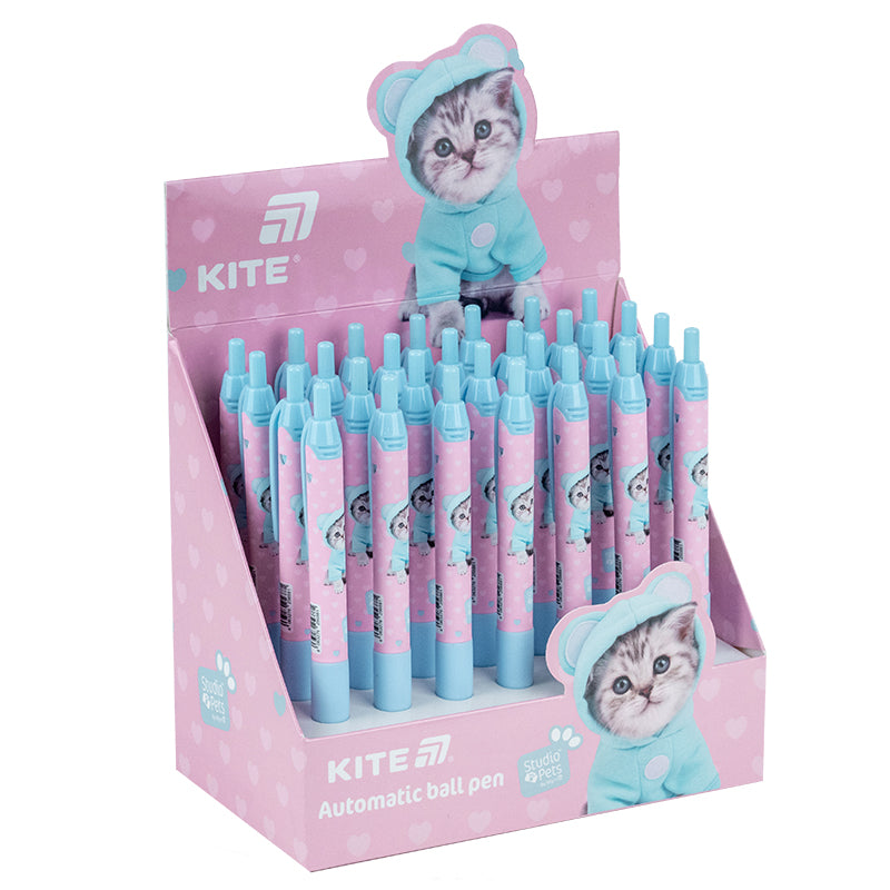 Ballpoint pen retractable Kite Studio Pets SP25-039, blue