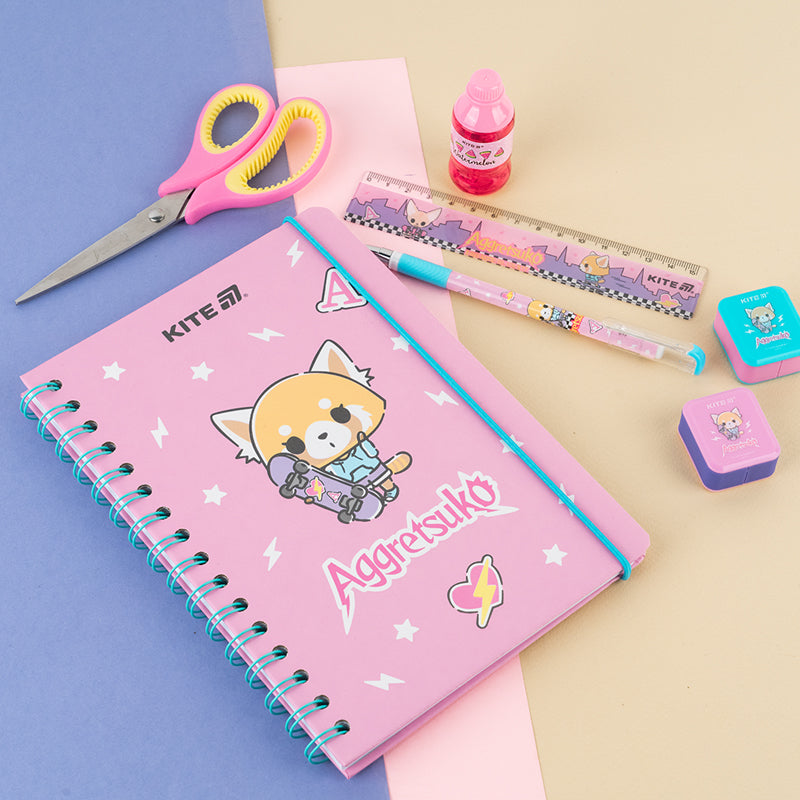 Spiral notebook Aggretsuko AR25-190, A5, 80 sheets, squared