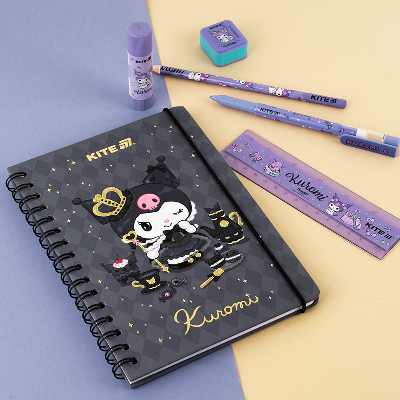 Spiral notebook Kuromi HK25-190, A5, 80 sheets, squared