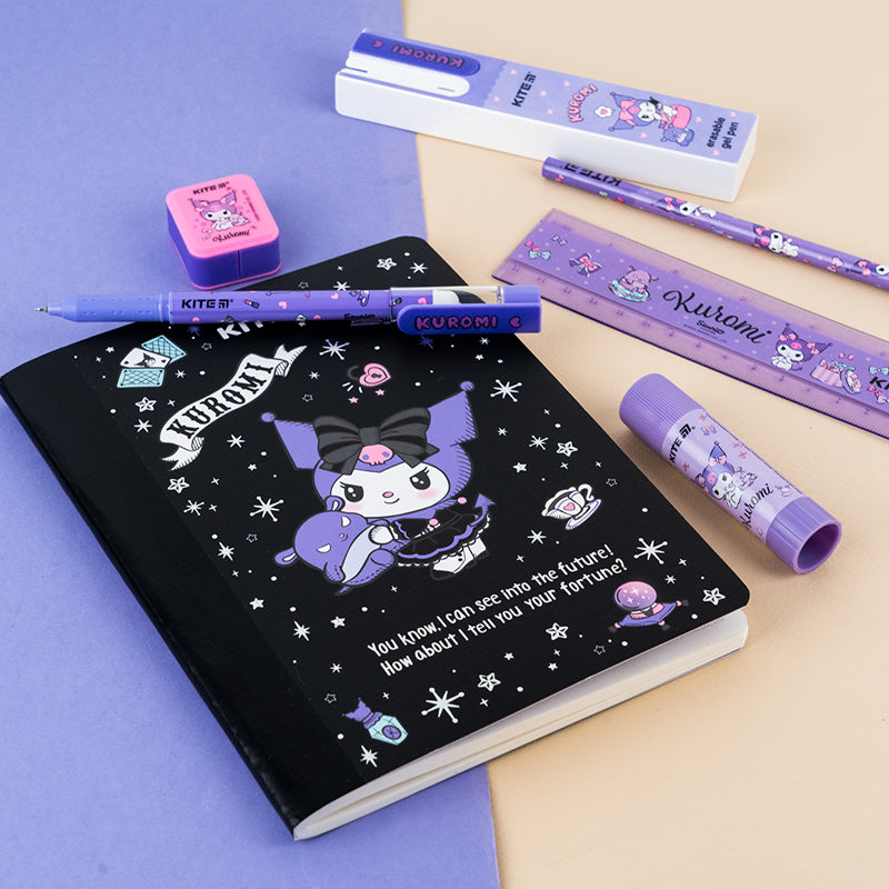 Notebook and page clip Kite Kuromi HK25-192, А5, 60 sheets, squared