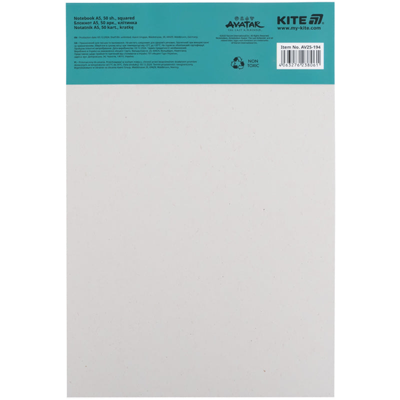 Notepad Kite Avatar AV25-194, A5, 50 sheeets, squared