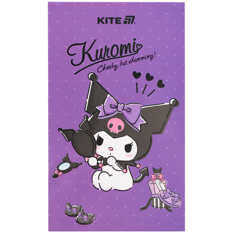 Блокнот-планшет Kite Kuromi HK25-195, A6, 50 аркушів, нелінований
