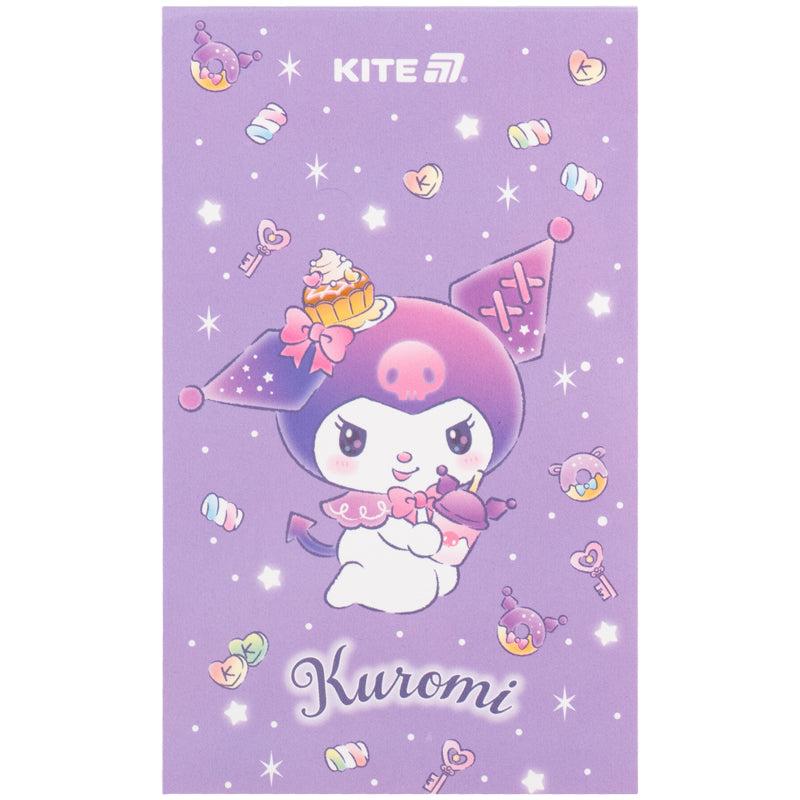 Блокнот-планшет Kite Kuromi HK25-195, A6, 50 аркушів, нелінований