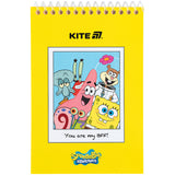 Блокнот на спіралі Kite Sponge Bob SB25-196, А6, 48 аркушів, нелінований Блокнот на спіралі Kite Sponge Bob SB25-196, А6, 48 аркушів, нелінований