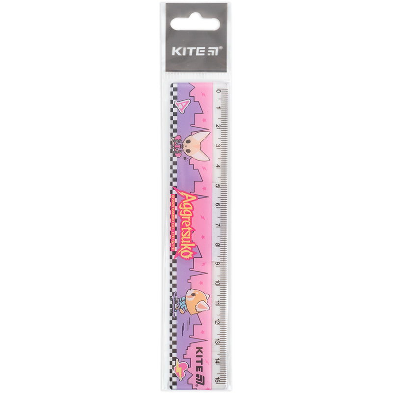 Ruler plastic Kite Aggretsuko AR25-090, 15 cm
