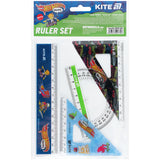 Набір: лінійка 15 см, 2 косинця, транспортир Kite Hot Wheels HW25-282 Набір: лінійка 15 см, 2 косинця, транспортир Kite Hot Wheels HW25-282