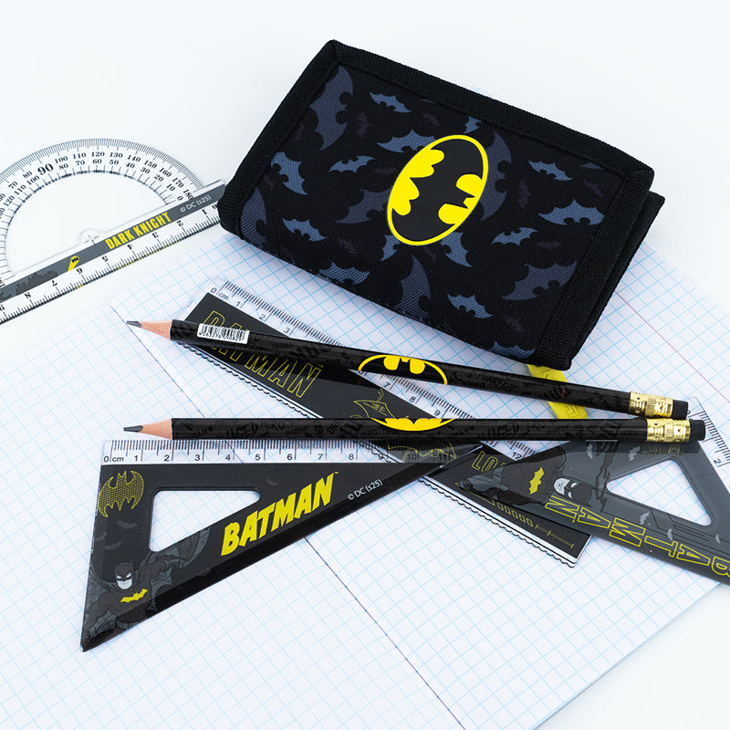 Набір: лінійка 15 см, 2 косинця, транспортир Kite DC Comics DC25-282