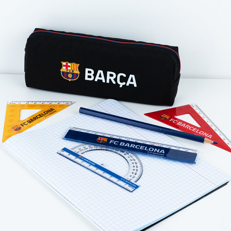 Set: ruler 15 cm, 2 triangle, protractor with printing Kite FC Barcelona BC25-282