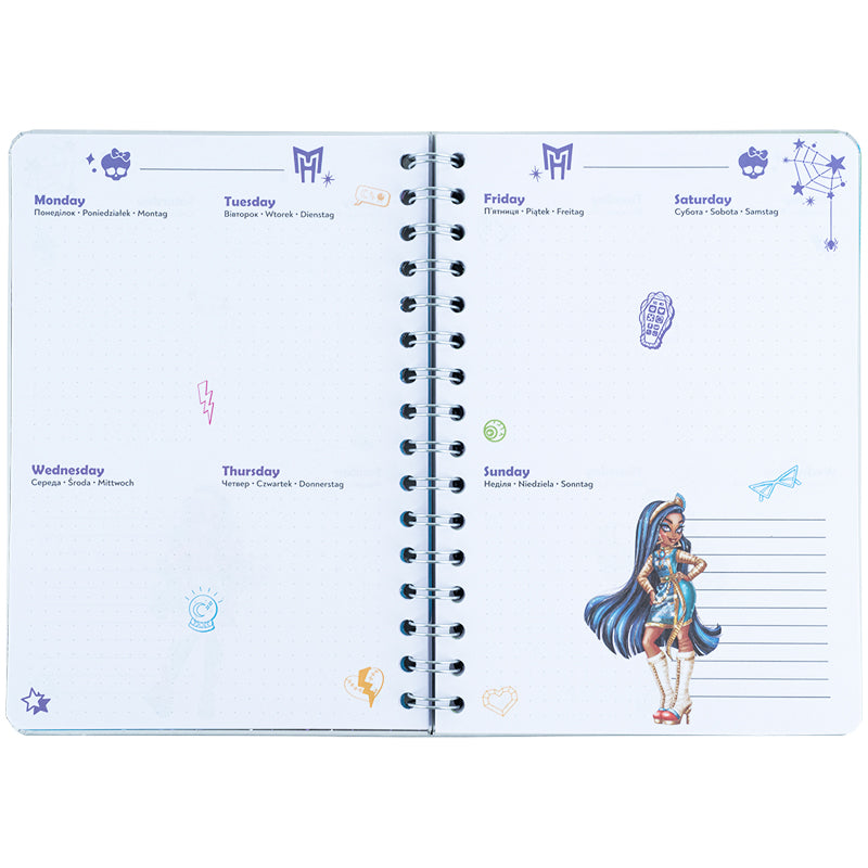 Щоденник на спіралі Kite Monster High MH25-438, тверда обкладинка