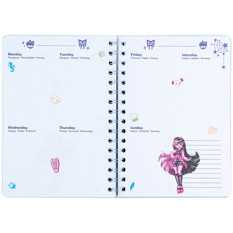 Щоденник на спіралі Kite Monster High MH25-438, тверда обкладинка