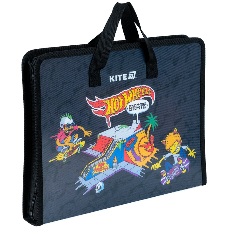 Folder-briefcase with zipper Kite Hot Wheels HW25-20, 1 compartment, A4