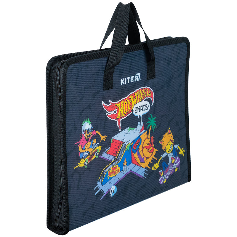 Folder-briefcase with zipper Kite Hot Wheels HW25-20, 1 compartment, A4