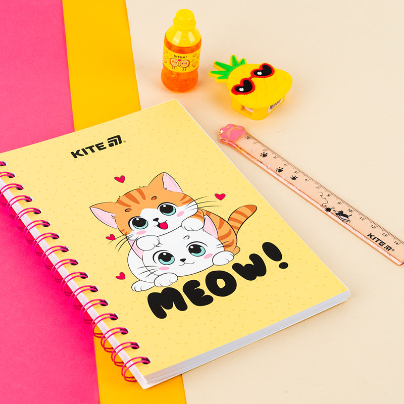 Блокнот на спіралі Kite Cute 1 K25-1911-1, А5, 80 аркушів, клітинка