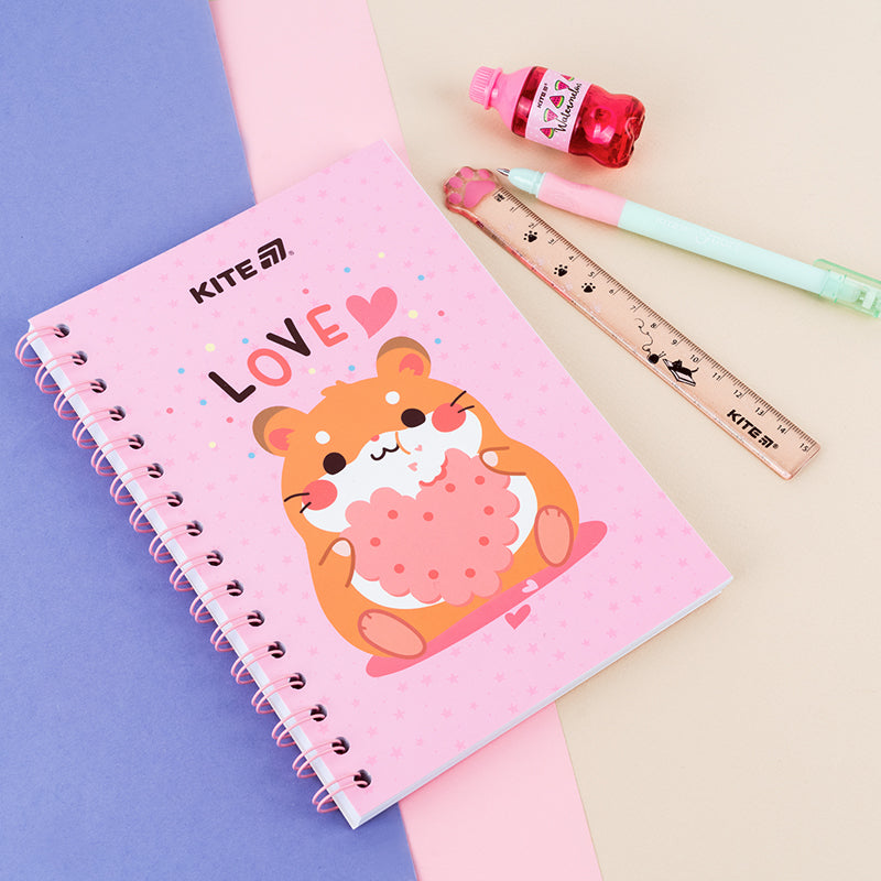 Блокнот на спіралі Kite Cute 3 K25-1911-3, А5, 80 аркушів, клітинка