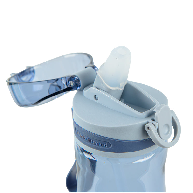 Water bottle with a straw Kite K22-419-02, 600 ml, blue