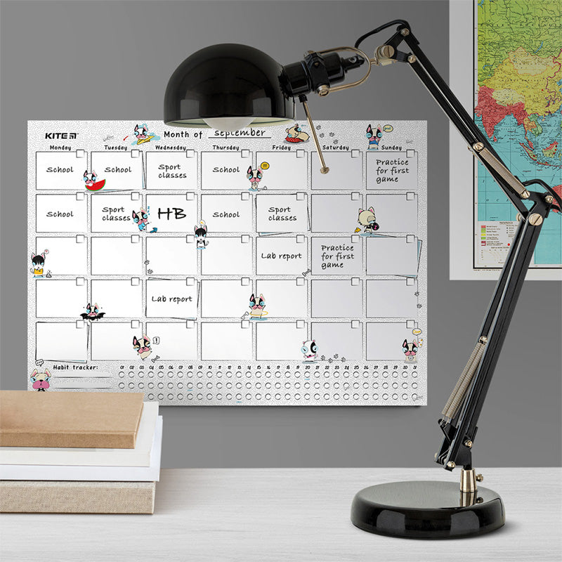 Wall-mounted monthly planner Kite Funny dogs K22-470-3, А3