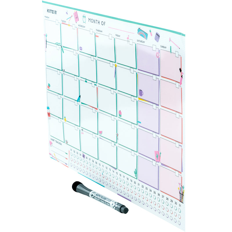 Wall-mounted monthly planner Kite Lady K22-470-4, А3