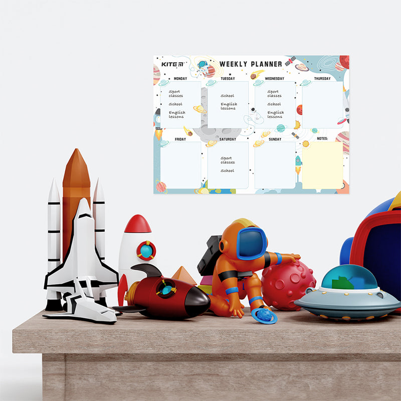 Wall-mounted weekly planner Kite Space K22-471-1, А4