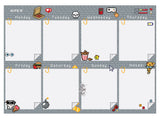 Wall-mounted weekly planner Kite Pixel K22-473-1, А3 Wall-mounted weekly planner Kite Pixel K22-473-1, А3