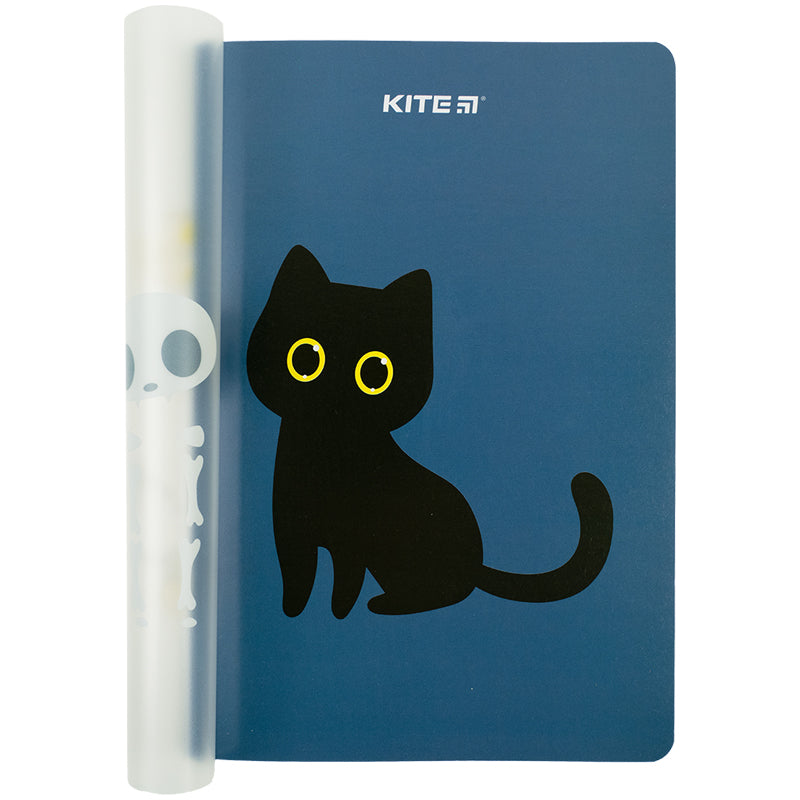 Notebook platic double cover Kite Cat sceleton K23-460-1, А5+, 40 sheets