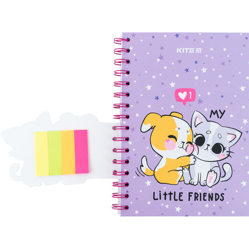 Notebook with paper indexes Kite Friends K24-191-2, А5, 80 sheets, squared
