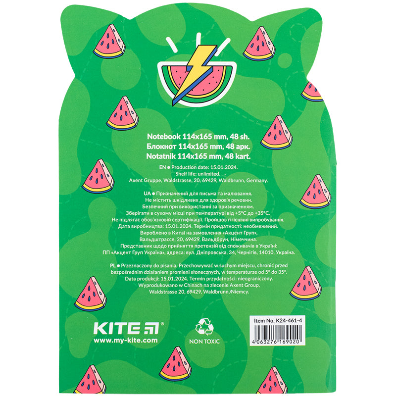 Notepad Kite Tasty racoon K24-461-4, 48 sheets, squared
