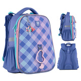 Hard-shaped school backpack Kite Education Purple Chequer K24-531M-2 Hard-shaped school backpack Kite Education Purple Chequer K24-531M-2