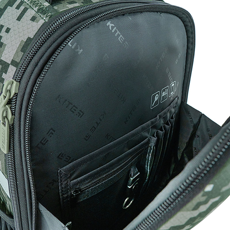 Hard-shaped school backpack Kite Education Air Force K24-531M-3