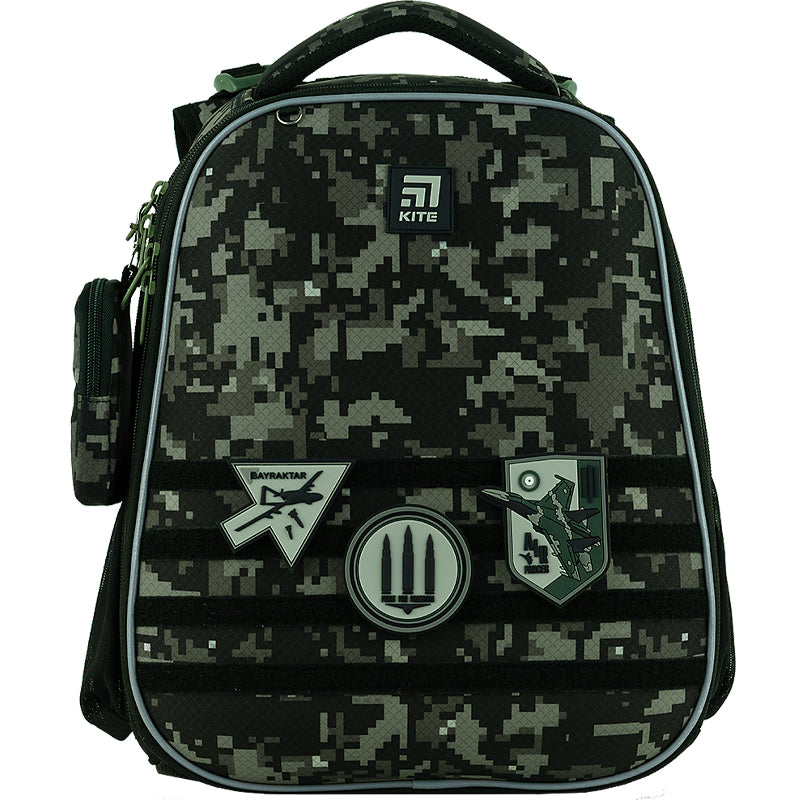 Hard-shaped school backpack Kite Education Air Force K24-531M-3