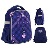 Hard-shaped school backpack Kite Education Check and Hearts K24-555S-1 Hard-shaped school backpack Kite Education Check and Hearts K24-555S-1