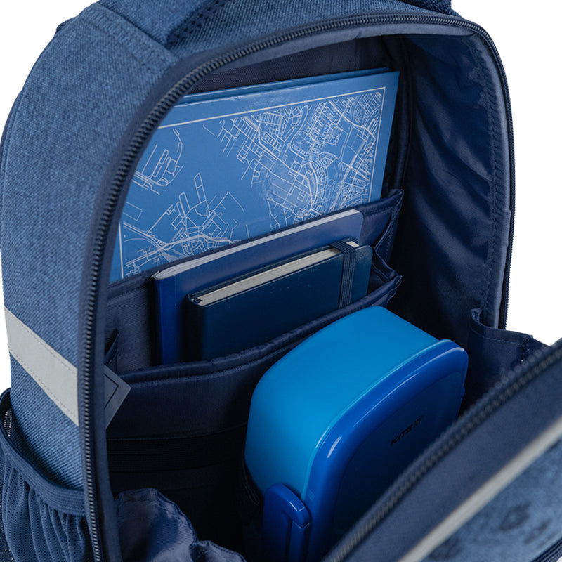 Hard-shaped school backpack Kite Education College Line boy K24-555S-4