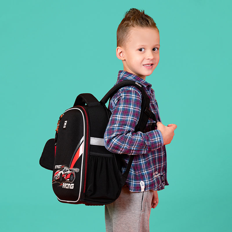 Hard-shaped school backpack Kite Education Racing K24-555S-5