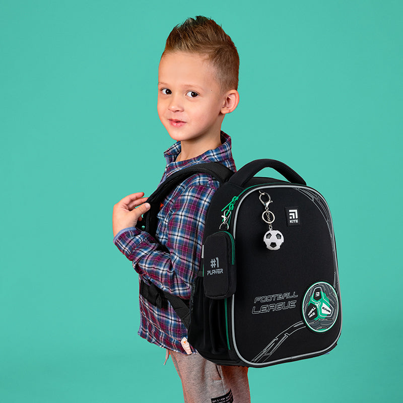 Hard-shaped school backpack Kite Education Football K24-555S-9