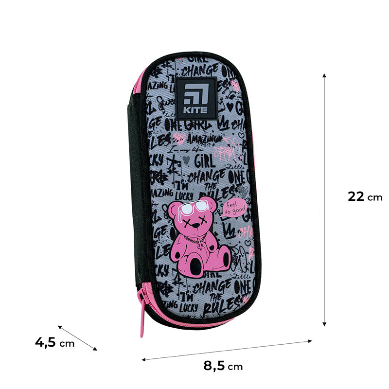 Pencil case Kite Lucky Girl K24-599-1