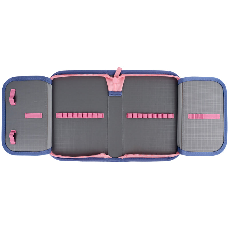 Pencil case without stationery Kite Purple Chequer K24-622-3, 1 compartment, 2 folds