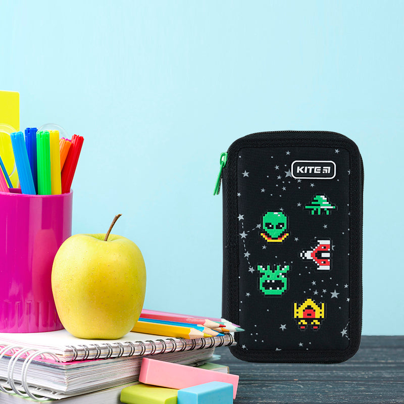 Pencil case without stationery Kite UFO K24-623, 2 compartments