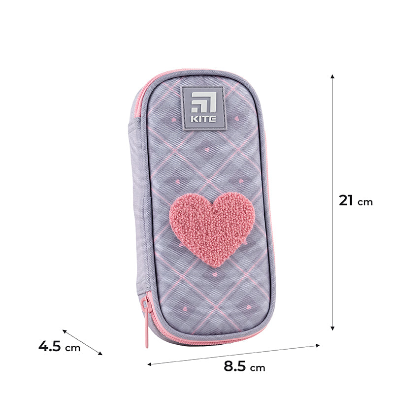 Pencil case Kite Fluffy Heart K24-662-13