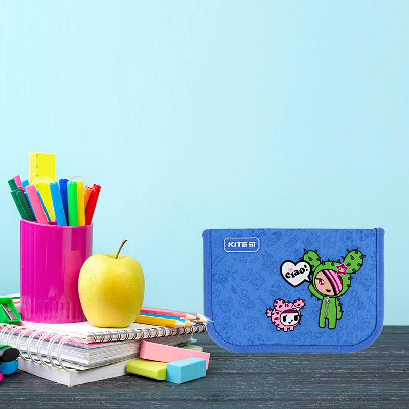 Pencil case without stationery Kite tokidoki TK24-621, 1 compartment, 1 fold