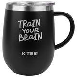 Kubek termiczny Kite K22-378-01-1, 360 ml czarna Train your brain