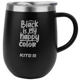 Kubek termiczny Kite K22-378-01-2, 360 ml czarna Black is my happy color