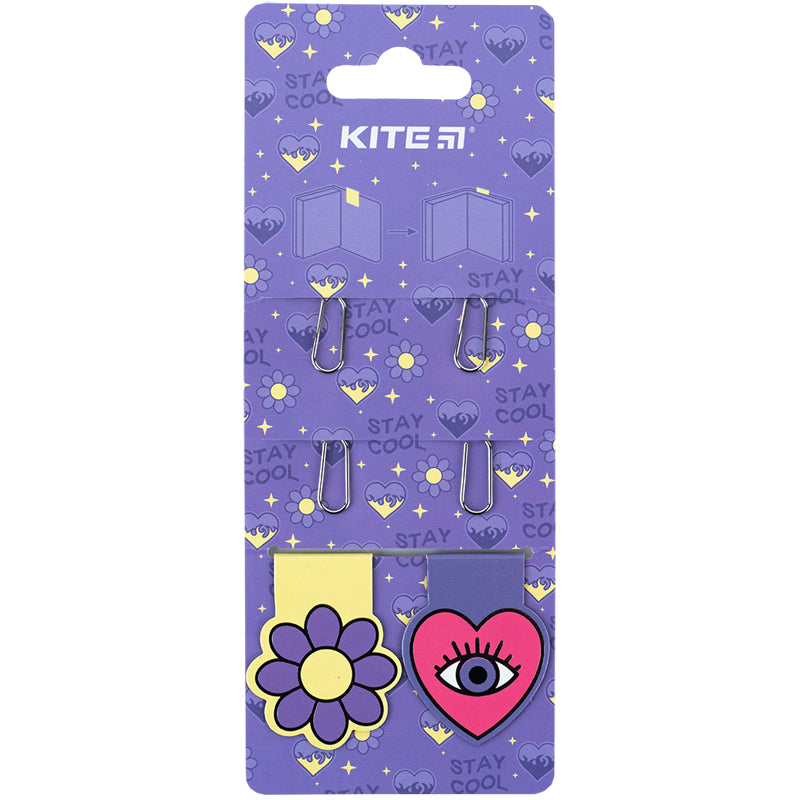 Набір магнітних закладок з фігурними скріпками Kite Letter K24-495-4
