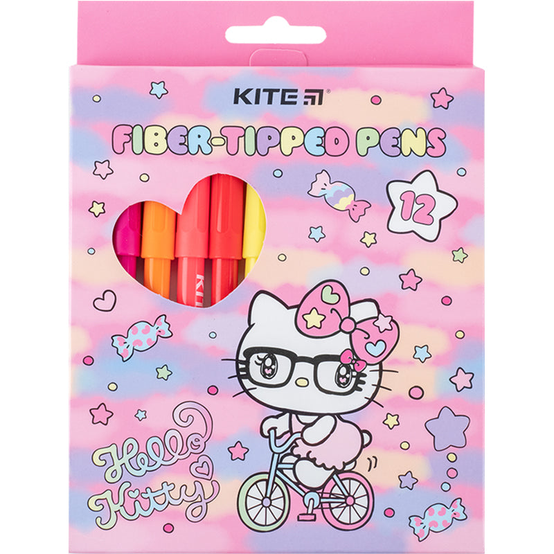 Set of fiber-tipped pens Kite Hello Kitty HK24-447, 12 colors