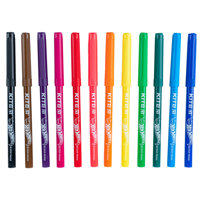 Фломастери Kite Hot Wheels HW24-447, 12 кольорів