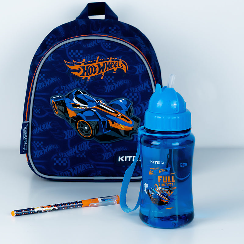 Water bottle Kite Hot Wheels HW24-399, 350 ml, blue