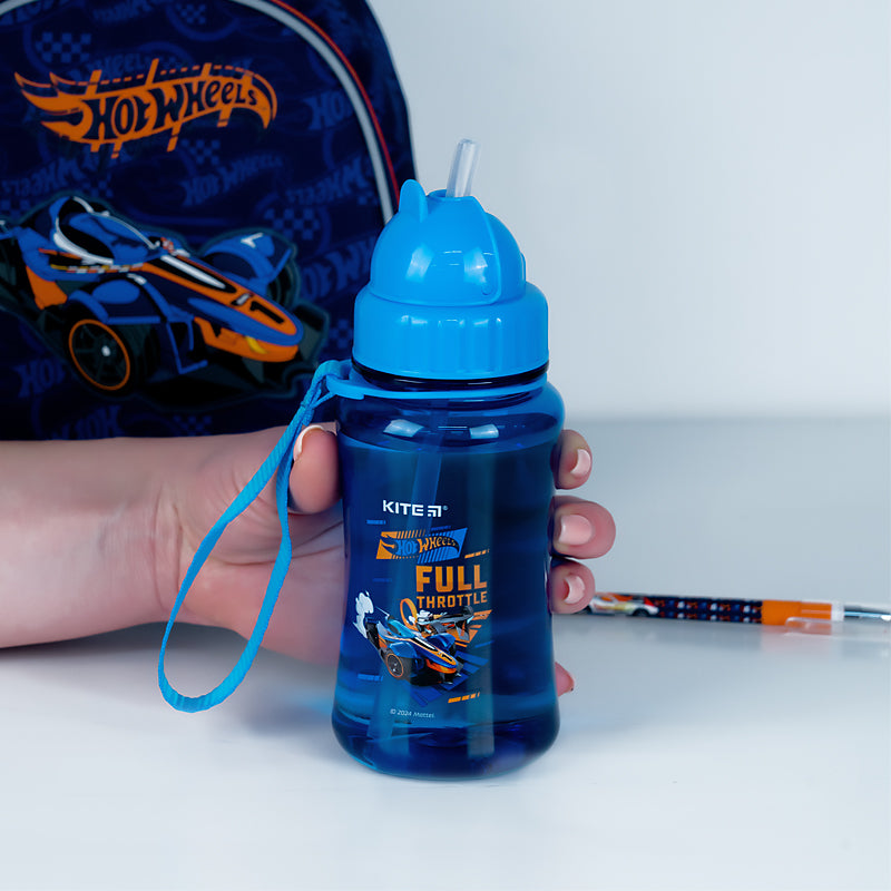 Water bottle Kite Hot Wheels HW24-399, 350 ml, blue
