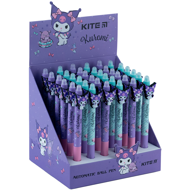 Ballpoint pen retractable Kite Kuromi HK24-393-2, blue