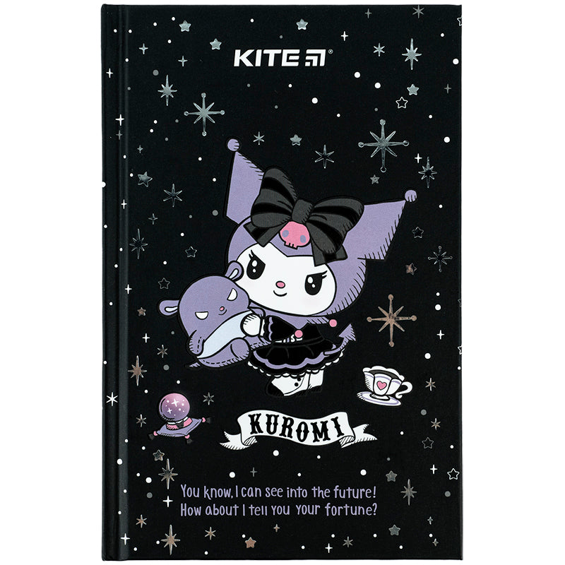 Книга записна Kite Kuromi HK24-199-1, тверда обкладинка, А6, 80 аркушів, клітинка