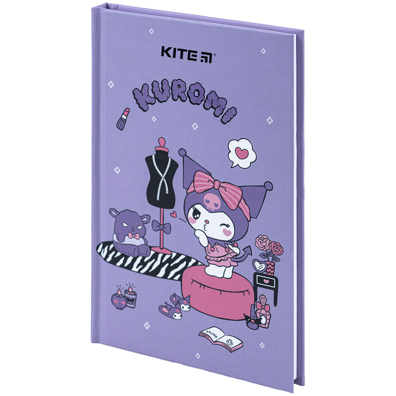 Notebook Kite Kuromi HK24-199-2, hard cover, А6, 80 sheets, squared